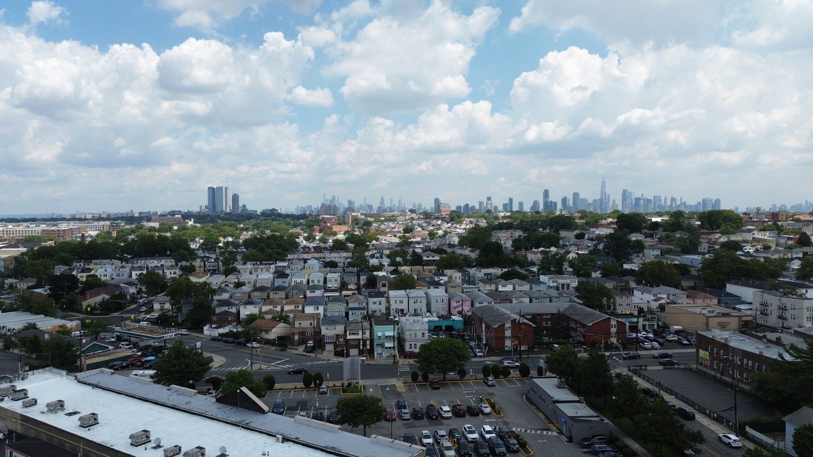 North Jersey neighborhoods viewed from a drone